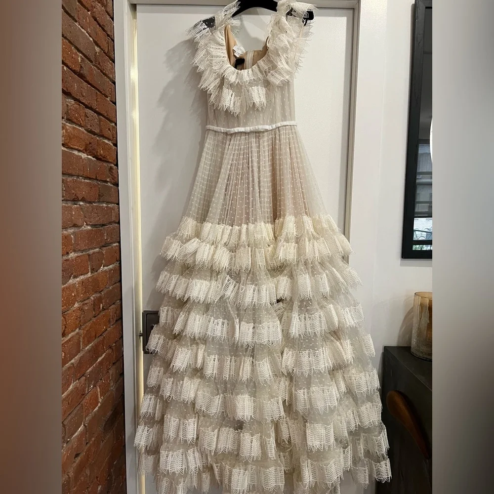 NWT Giambattista Valli ruffle tiered Dress Sz IT 40 - Picture 11 of 16